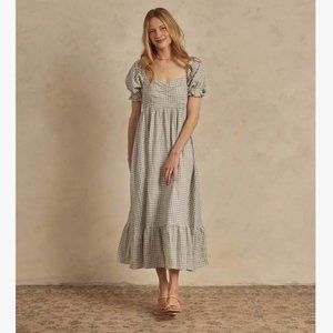 Noralee Dusty Blue Gingham Chloe Womens Dress